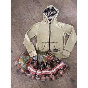Lot Of 2 Matilda Jane Outfit 2 Pc Clothes Set Hoodie Shirt Skirt Set Size 6 XS